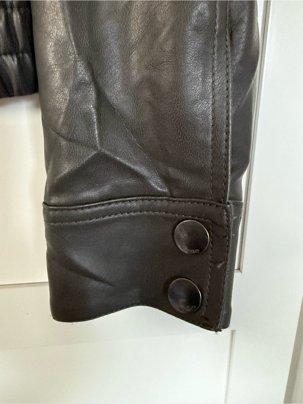 Slate gray Faux Leather Jacket - Women - Picture 7 of 14